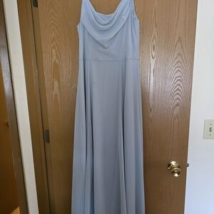 David's Bridal Light Blue Maxi Dress